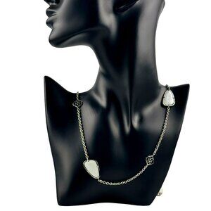 Kendra Scott Kinley White MOP Pearl Logo Necklace Vintage